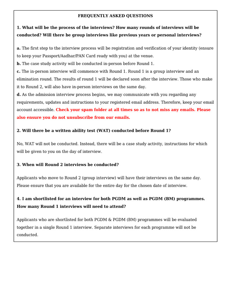 Interview Process and FAQs 202640214 | PDF