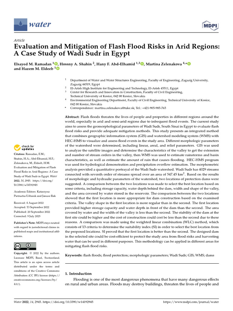 Evaluation and Mitigation of Flash Flood Risks in Arid Regions A Case ...