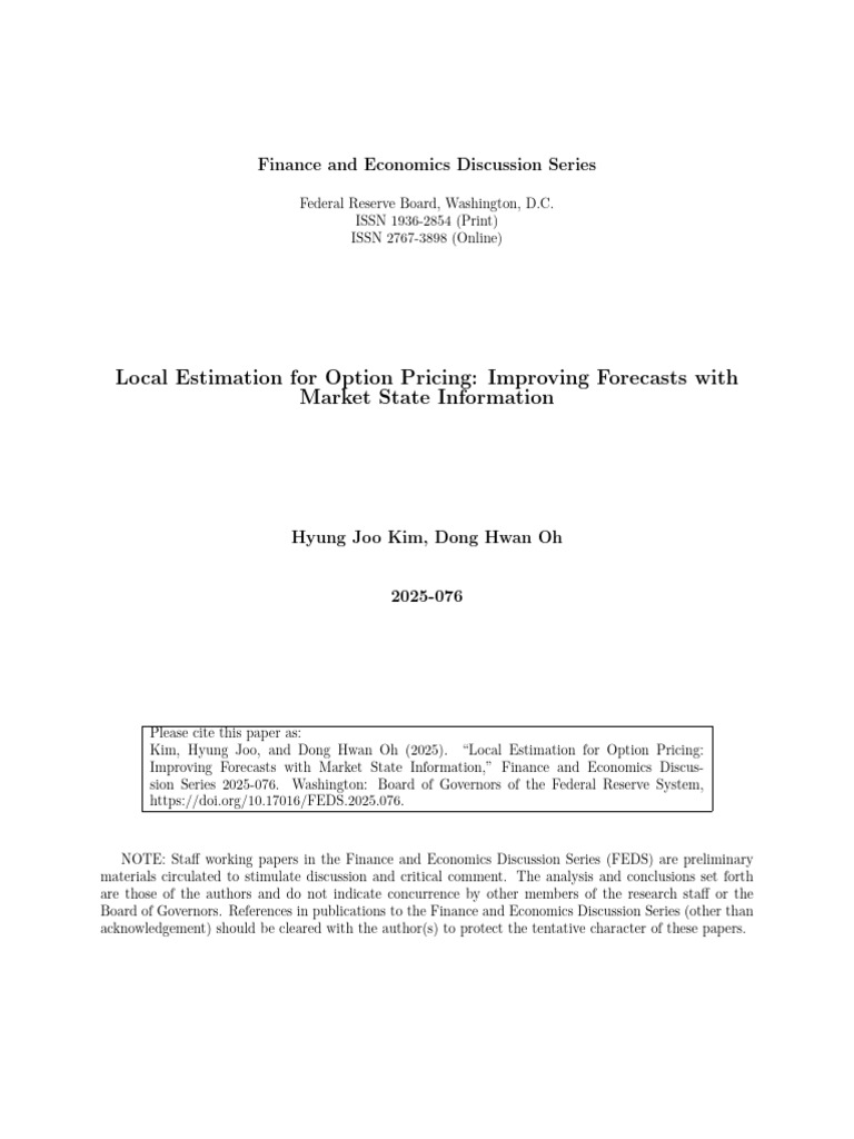 SSRN 5535649 | PDF | Option (Finance) | Black–Scholes Model