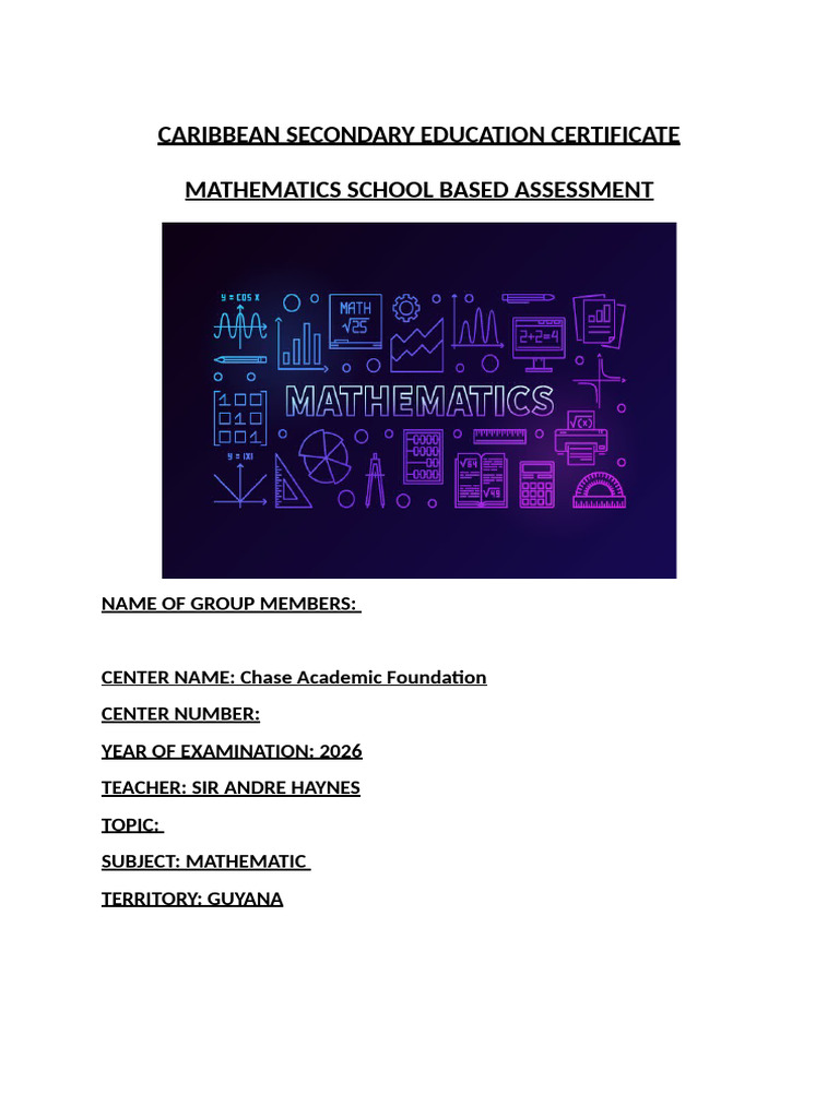 Math Sba (AutoRecovered) | PDF