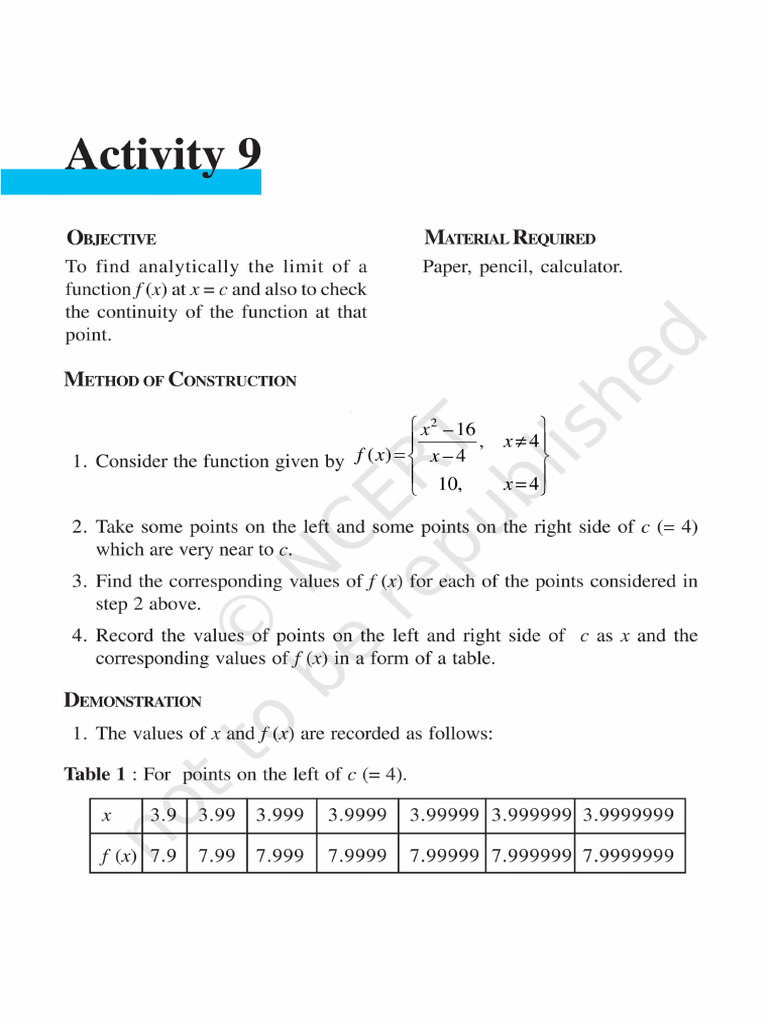 MATHS Activity 9 | PDF
