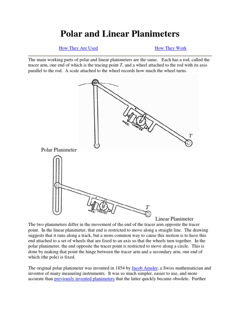 Understanding Polar and Linear Planimeters | PDF | Geometry | Teaching ...