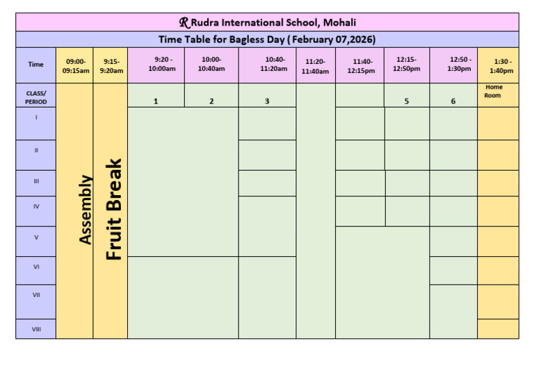 Circular 20260206144354 Time Table Saturday | PDF