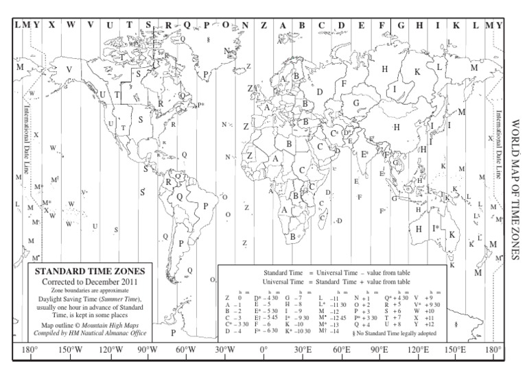 Time Zone Map 1211 | PDF | Teaching Methods & Materials