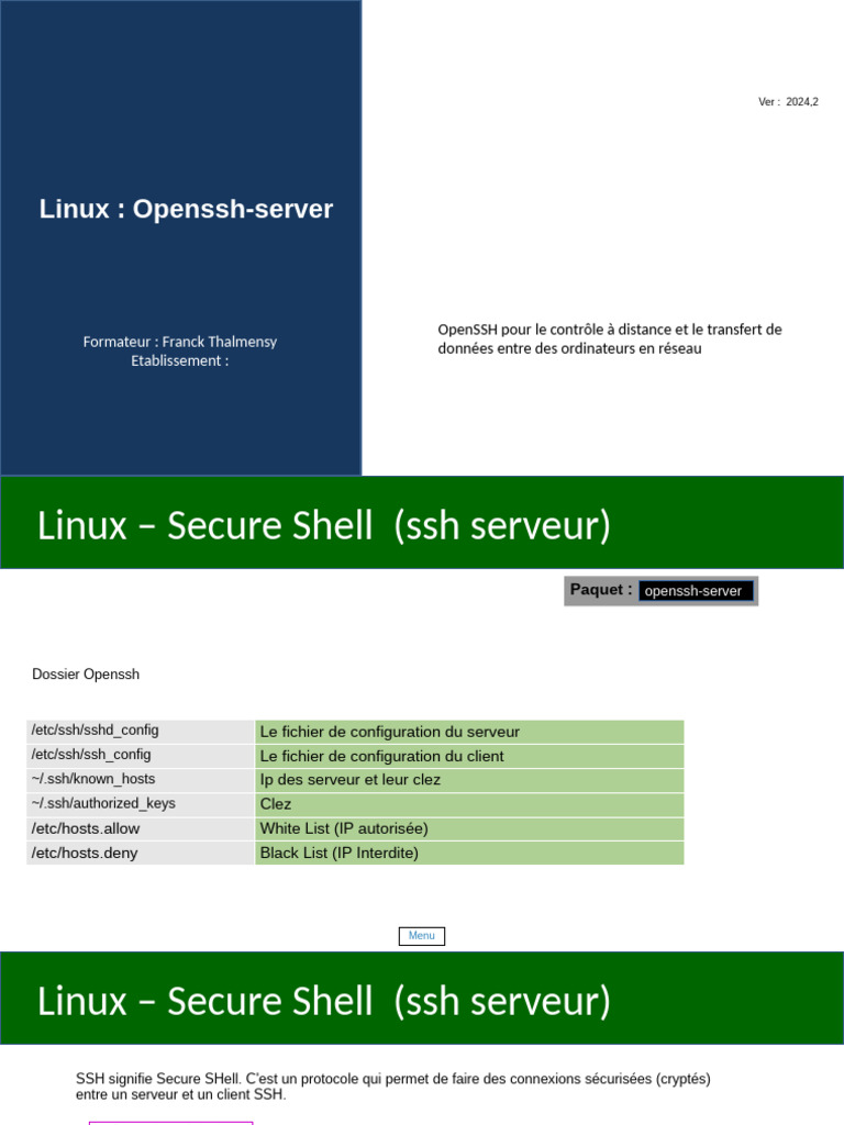 MODULE Linux SSHD | PDF | Enveloppe de protection | Couche application
