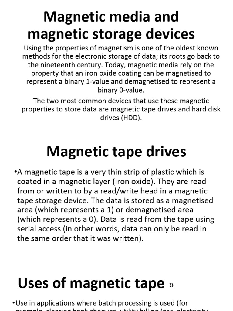 Magnetic Media and Magnetic Storage Devices | PDF | Dvd | Hard Disk Drive
