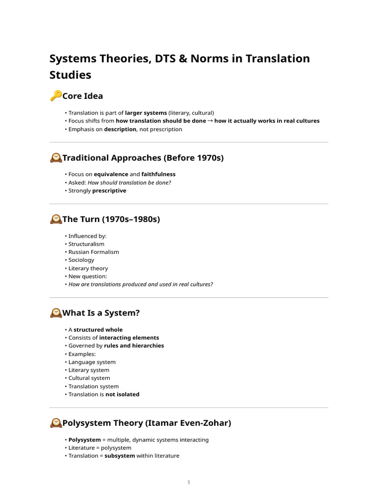 Systems Theories, Dts & Norms - One-Page Exam Sheet | PDF | System ...