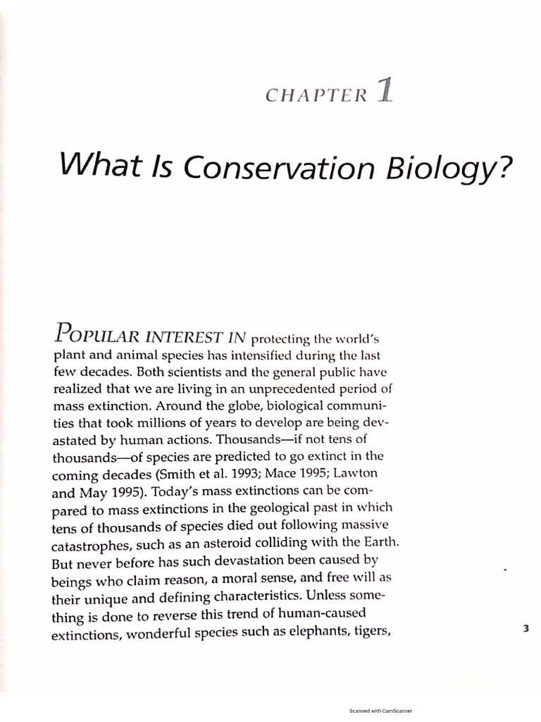 Chapter #1 Conservation Biology | PDF