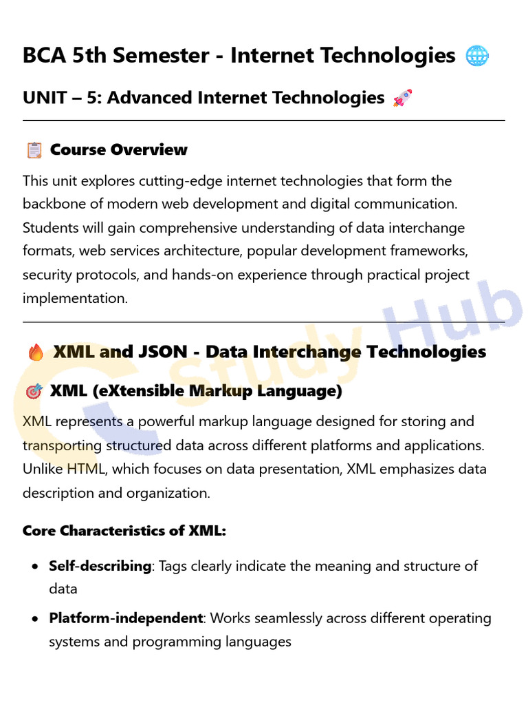 It Unit - 5 | PDF | Xml | Json