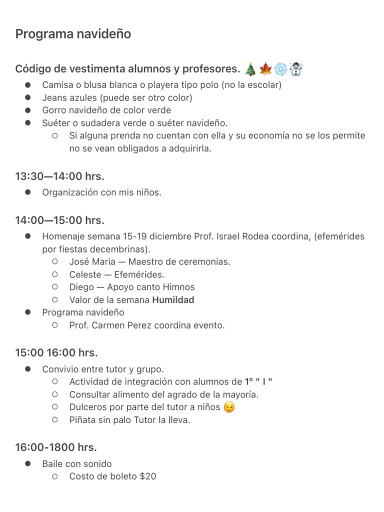 Programa Navideño | PDF