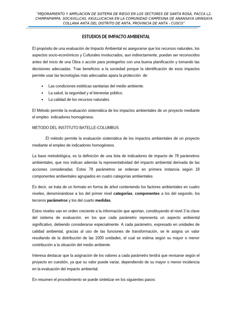 Estudios de Impacto Ambiental | PDF | Entorno natural | Contaminación