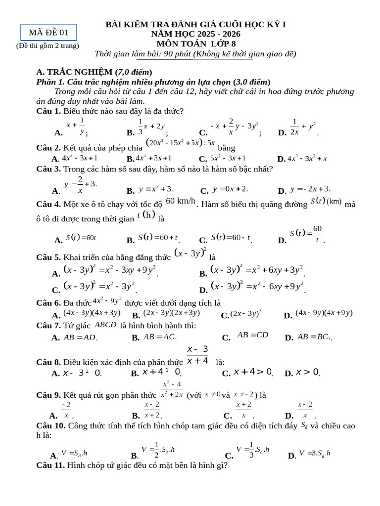 Toán 8 | PDF