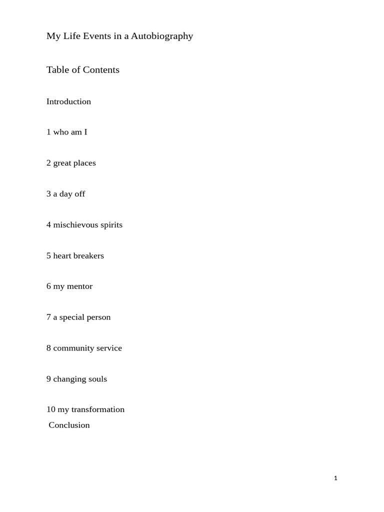 My Life Events in A Autobiography | PDF