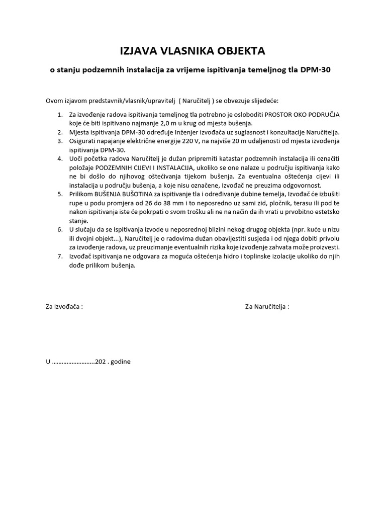 Izjava Za DPM | PDF