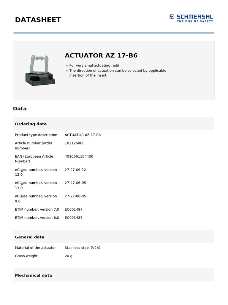 Actuator Az 17 b6 2025 01 15 15 19 | PDF