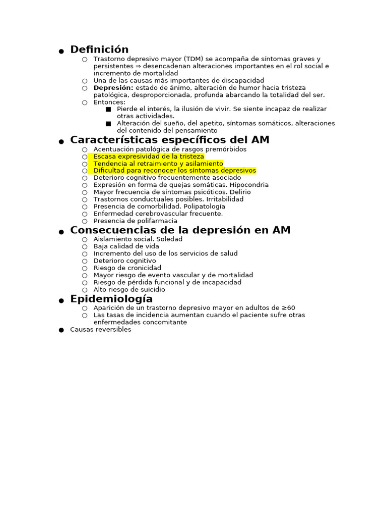 Depresión en El Adulto Mayor | PDF | Trastorno depresivo mayor ...