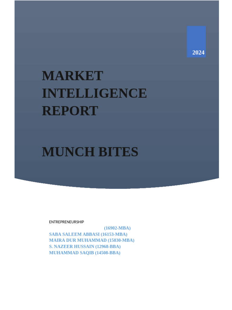 Market Intelligence Report - Final Entrepreneurship | PDF | Prices ...
