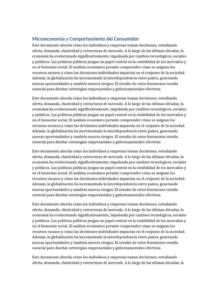 Microeconomía y Comportamiento Del Consumidor | PDF | Mercado (economía ...
