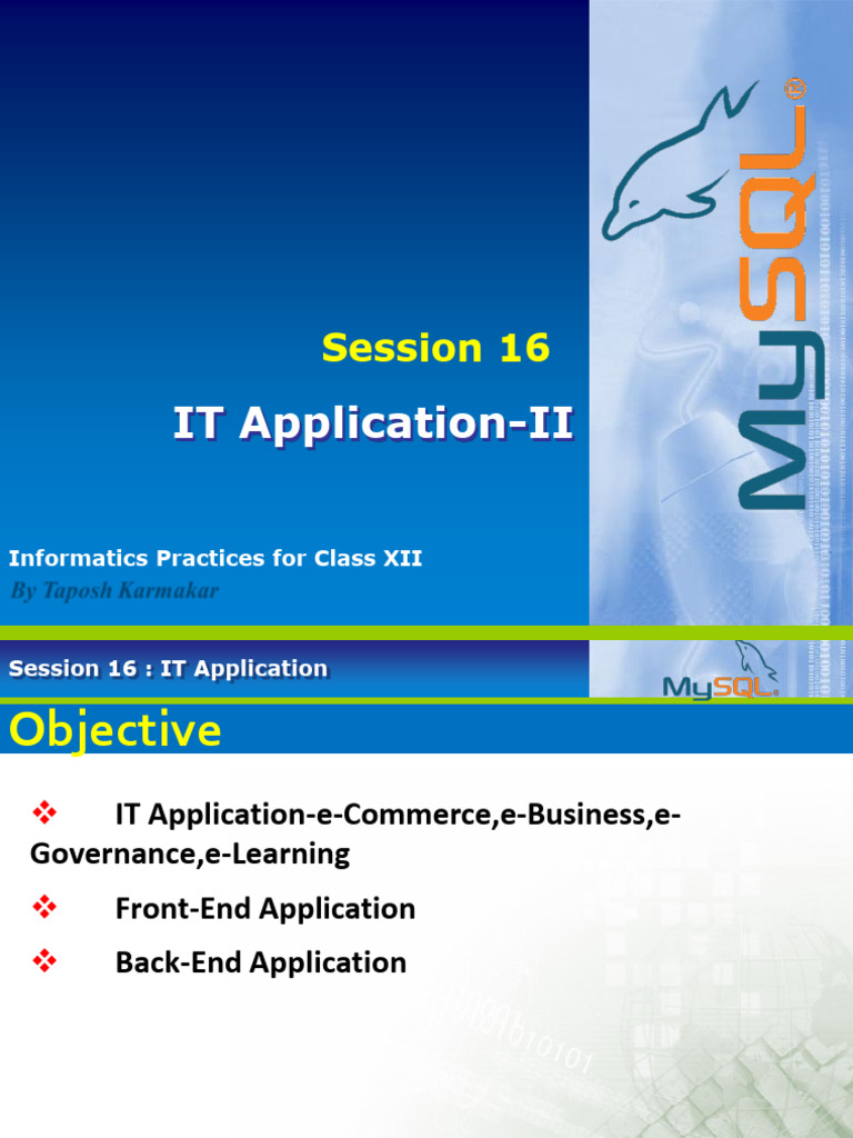 18 IT Application-II | PDF | Databases | Graphical User Interfaces