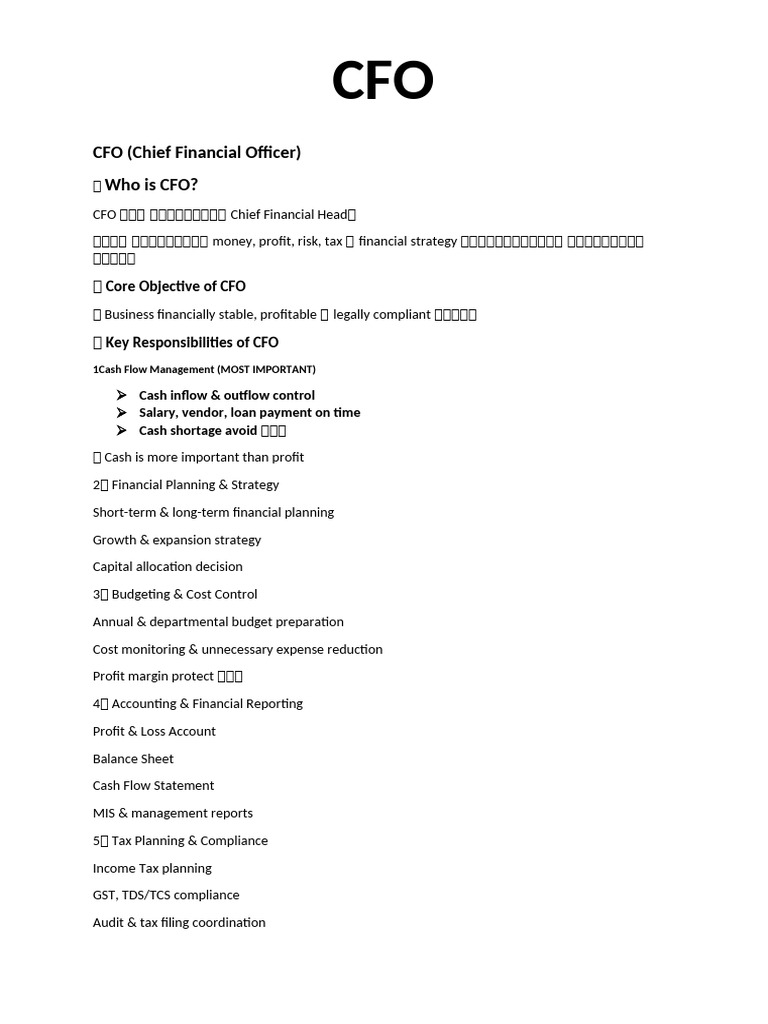 Cfo | PDF