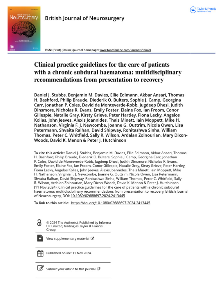Clinical Practice Guidelines For The Care of Patients With A Chronic ...