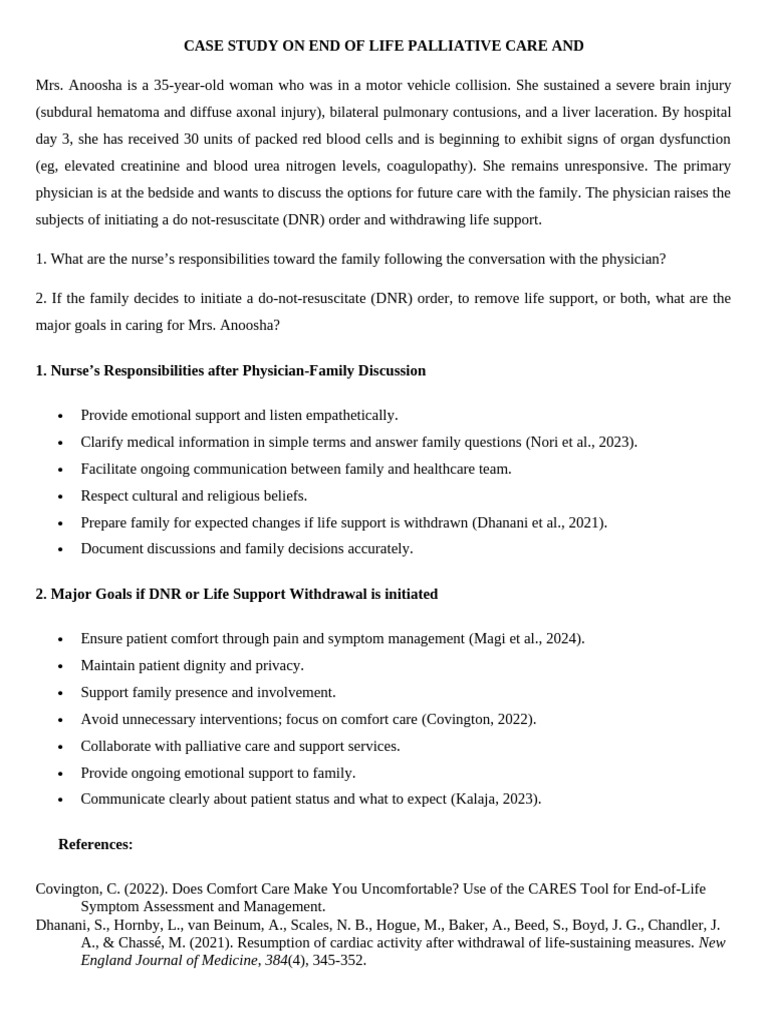 Case Study 6on End of Life and Palliative Care | PDF | End Of Life Care ...