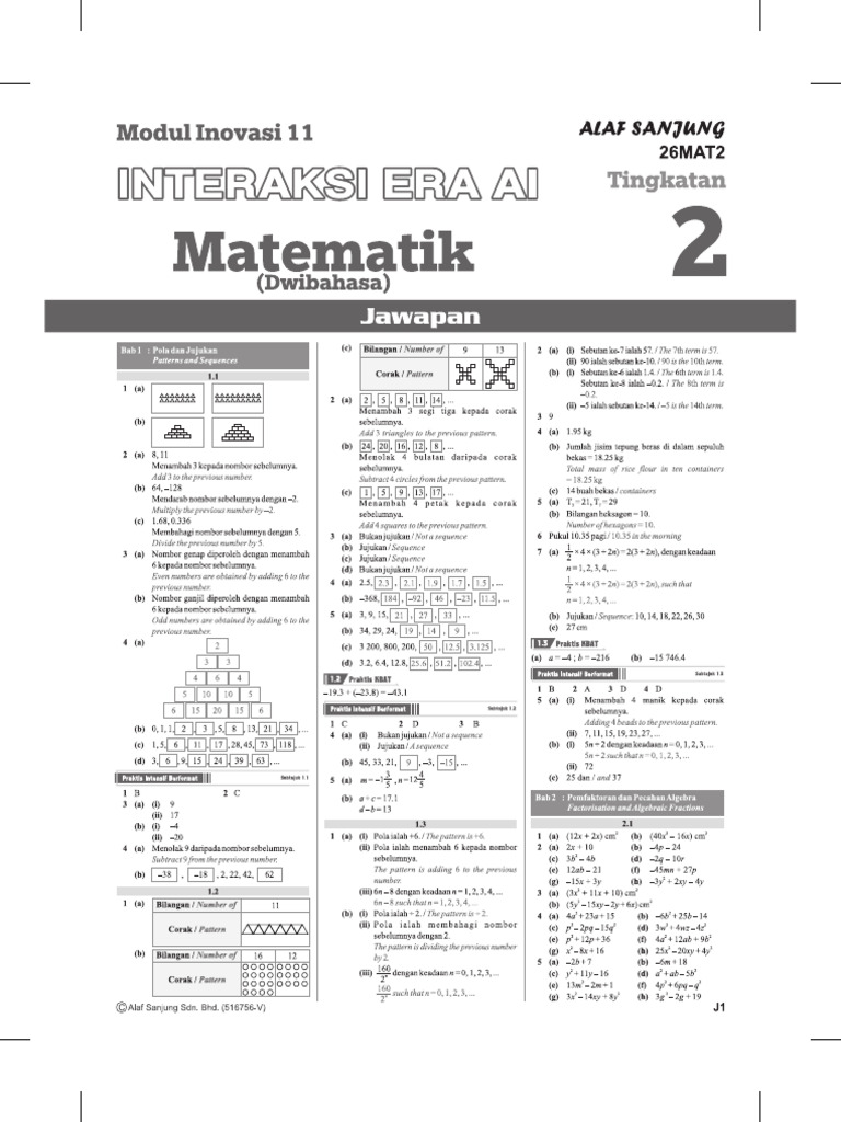 Jawapan Modul 11 Maths T2 | PDF