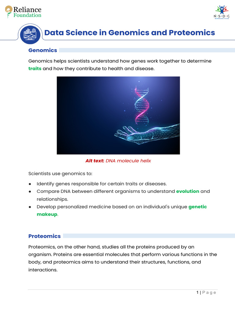Data Science in Genomics and Proteomics | PDF