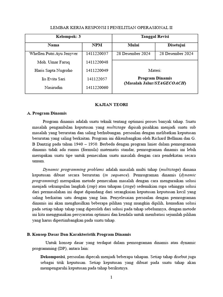 Or2 - Program Dinamis (Masalah Jalur) - Kel.3 - 2022B - 2025 | PDF