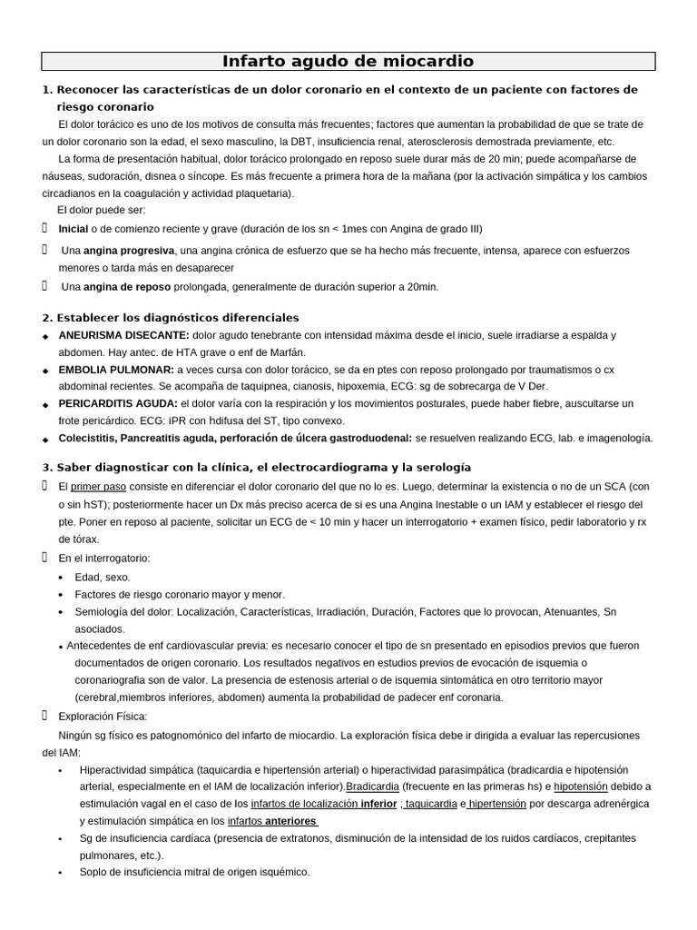 Infarto Agudo de Miocardio | PDF | Infarto de miocardio | Enfermedades ...