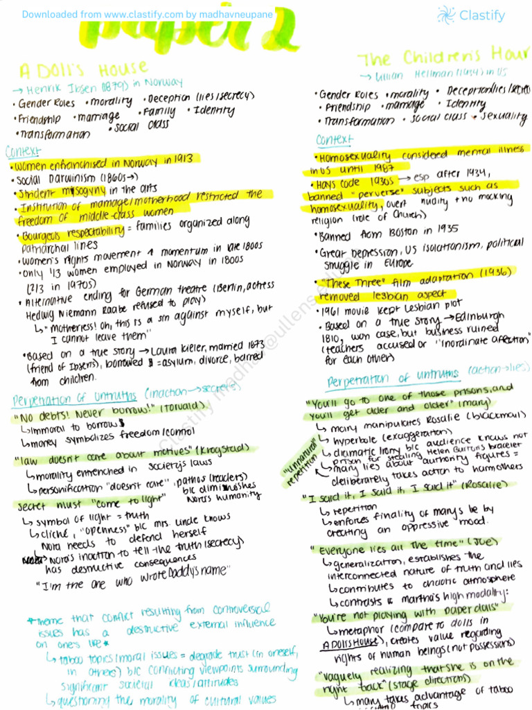 English Lang Lit HL Paper 2 Notes | PDF