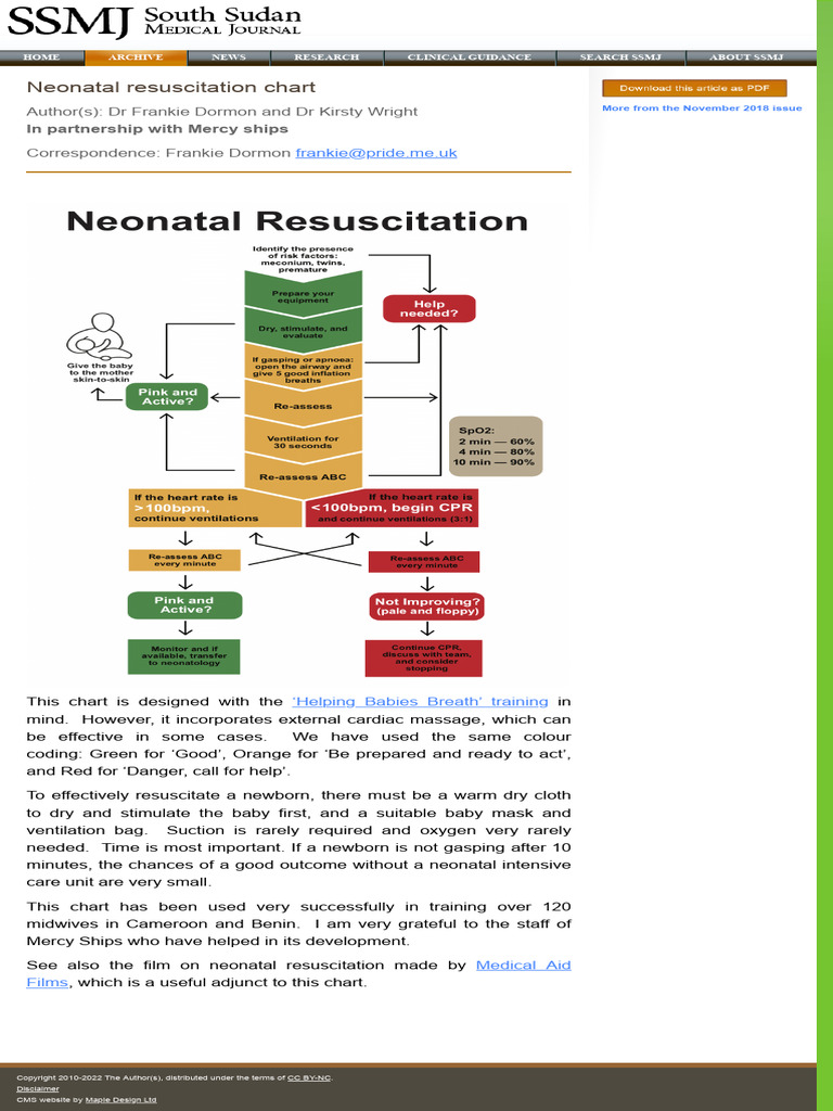 Neonatal Resuscitation Chart 2 | PDF