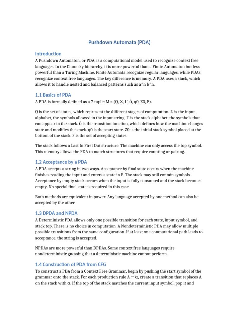 Pushdown Automata Group Assignment | PDF | Automata Theory | Syntax (Logic)