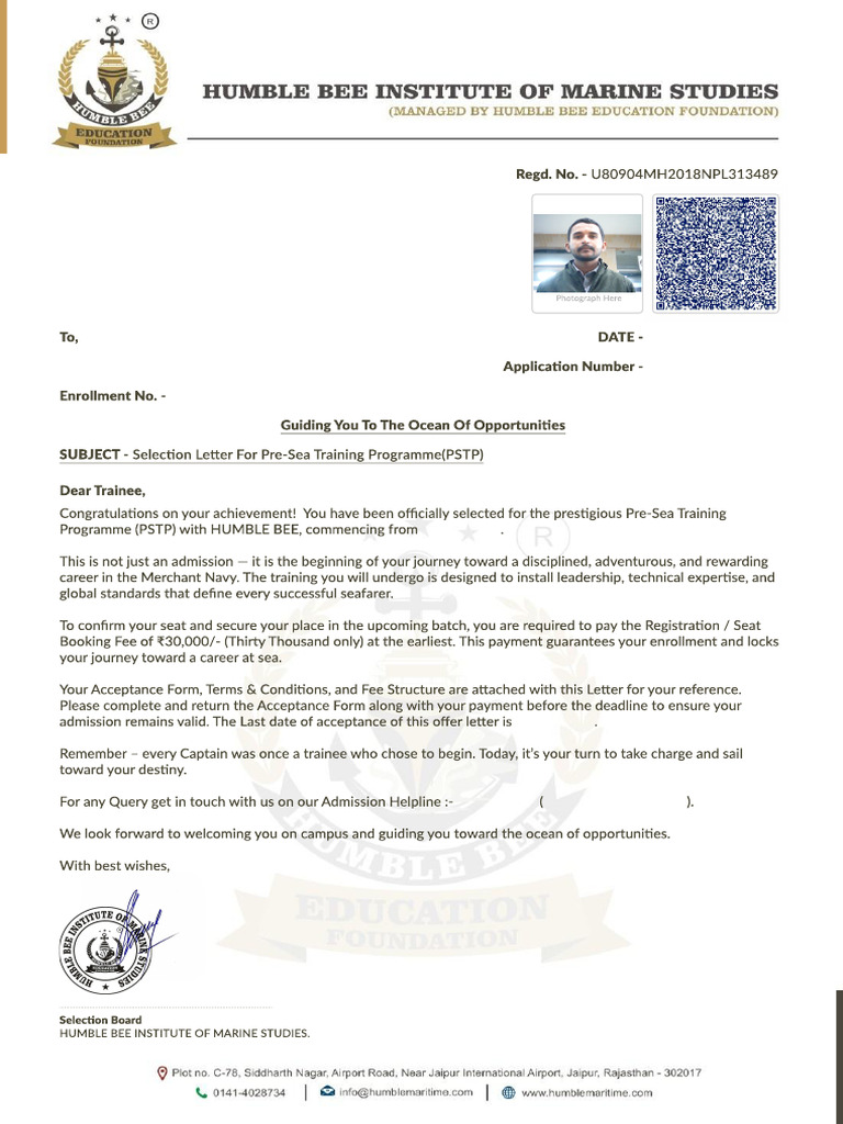 Selection Letter Hb560943 | PDF