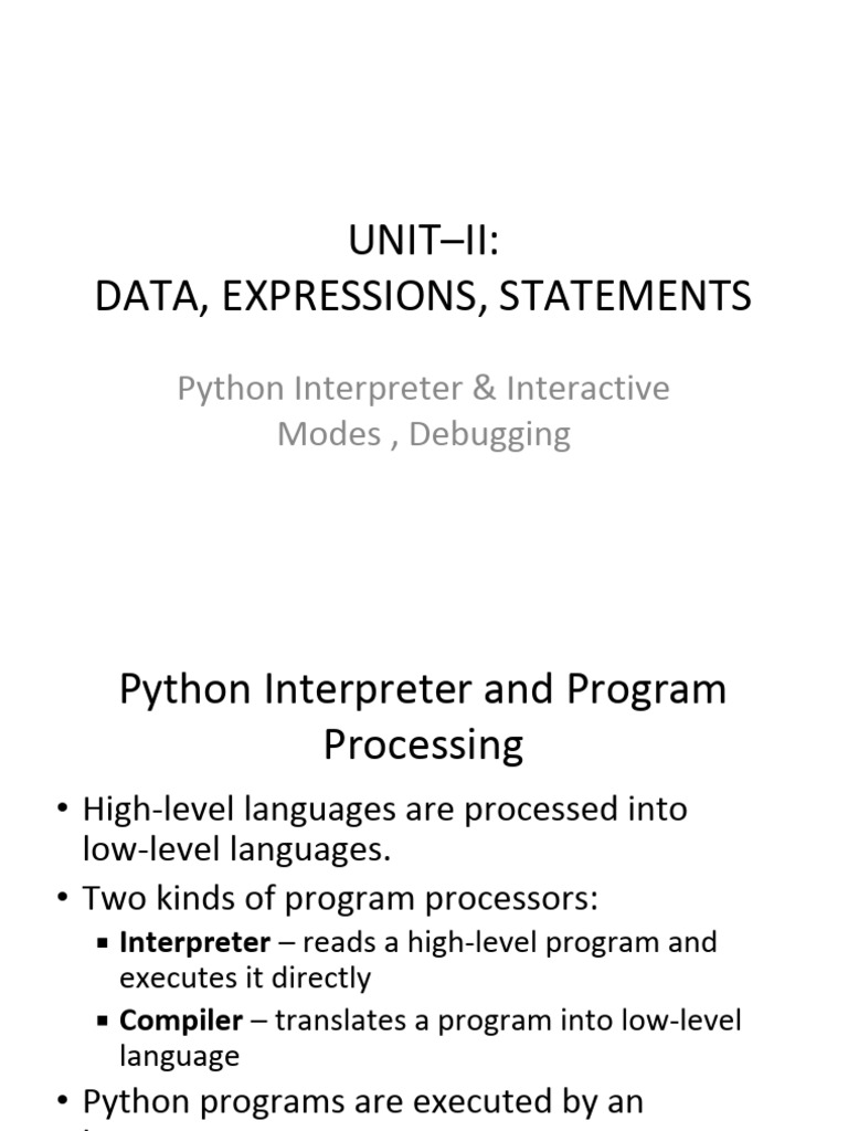 Interpreter Interactive Mode and Debugging | PDF | Computer Program ...