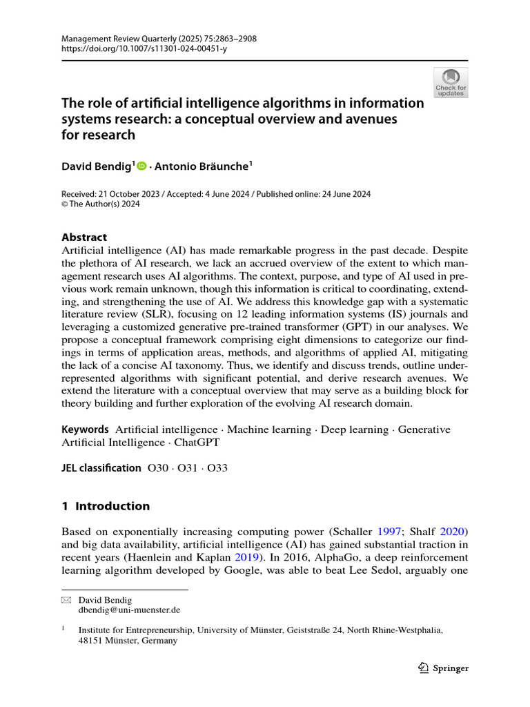 The Role of Artificial Intelligence Algorithms in Information Systems ...