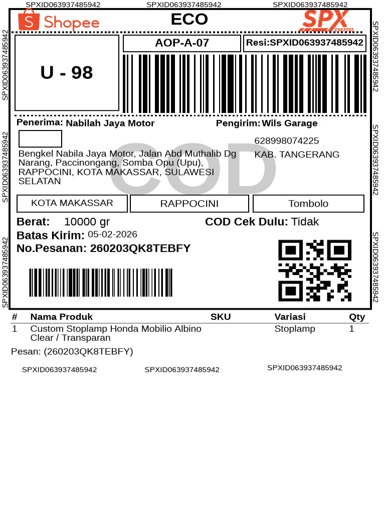 Label Pengiriman 9 | PDF