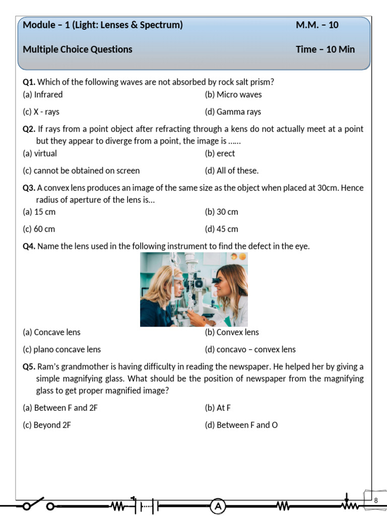 ASSIGNMENT - Refraction of Light by Lenses & Spectrum | PDF ...