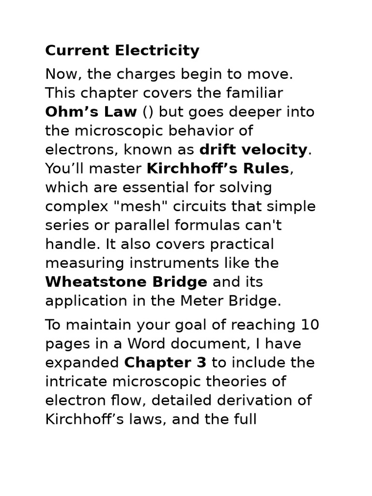 Current Electricity | PDF | Electrical Resistivity And Conductivity ...