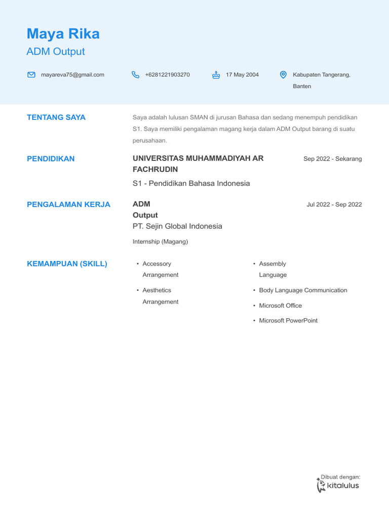 Maya Rika CV | PDF
