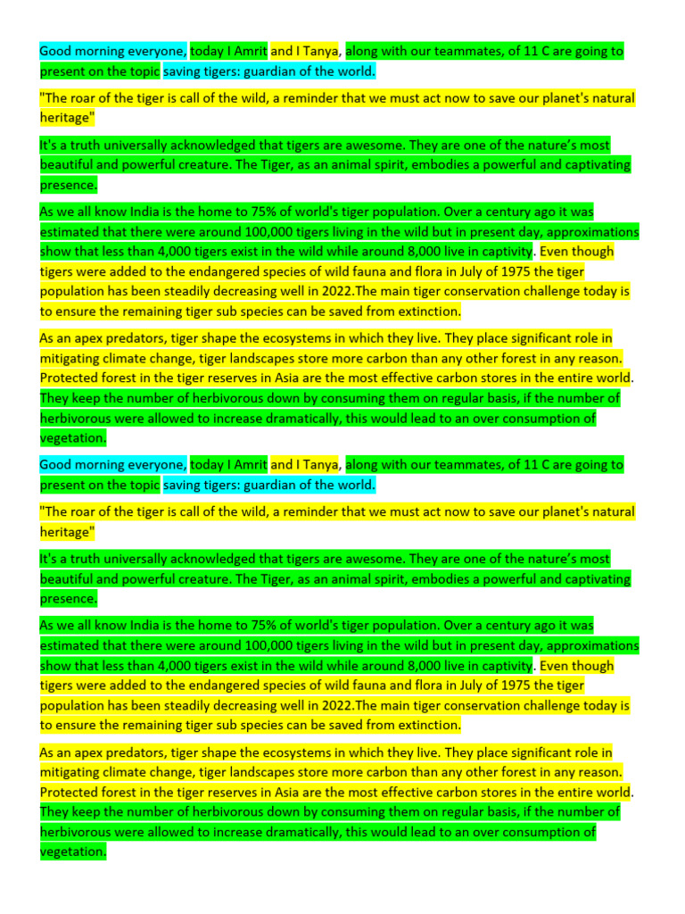 Main 3 | PDF | Tiger | Endangered Species