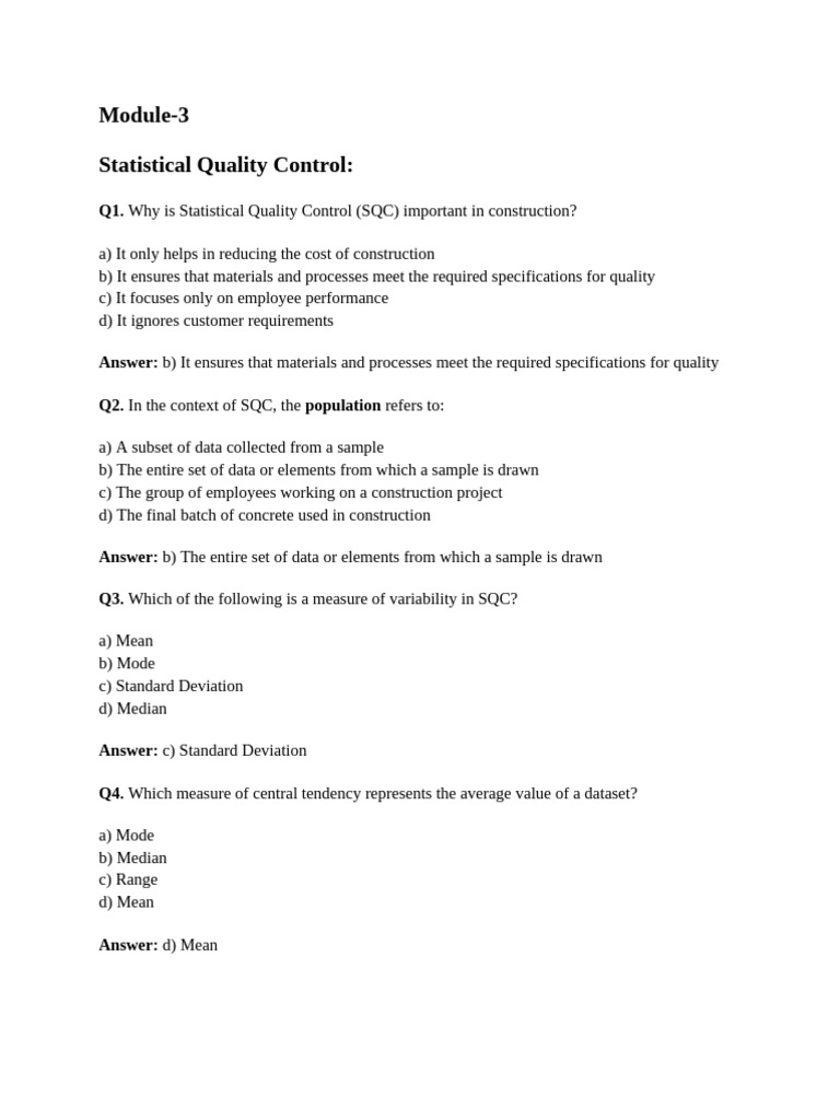 Quality Control and Quality Assurance BCV657B module 3 notes - | PDF ...