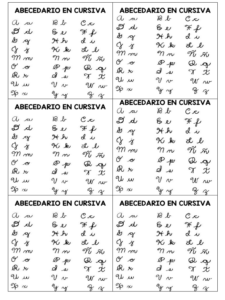 Abecedario en Cursiva | PDF