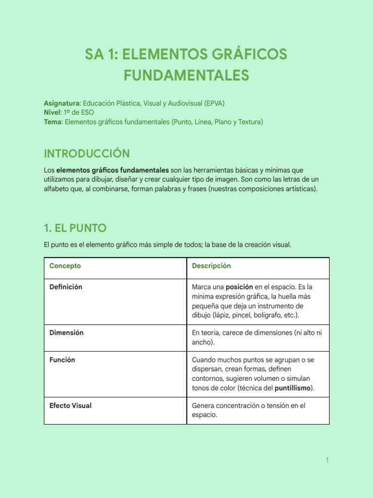 1º Epva. Sa 1. Elementos Gráficos Fundamentales | PDF | Dibujo | Geometría