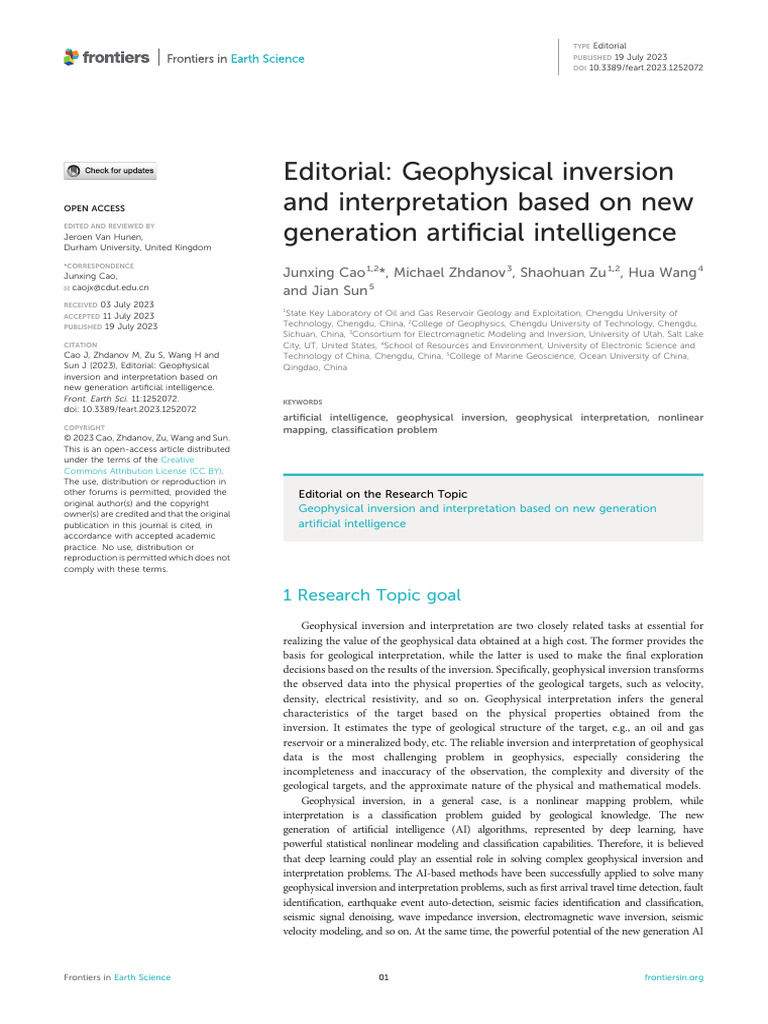 Invers° Géophysique Basée Sur l'IA | PDF | Inverse Problem | Deep Learning