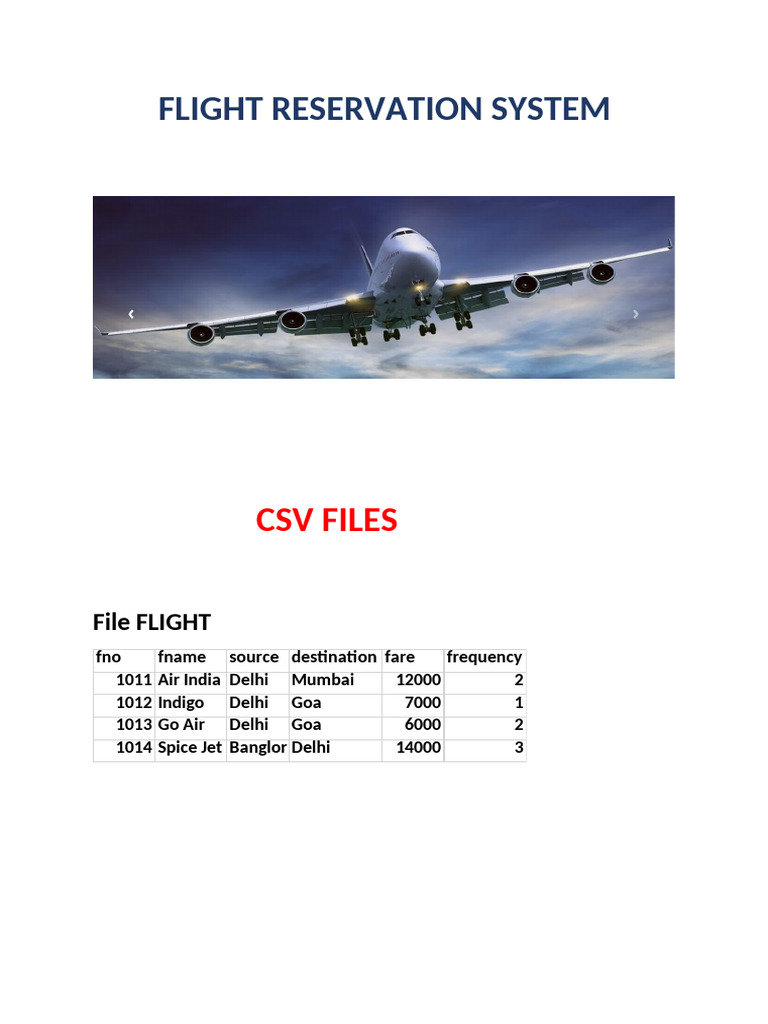 SS For Flight Reserv For IP | PDF