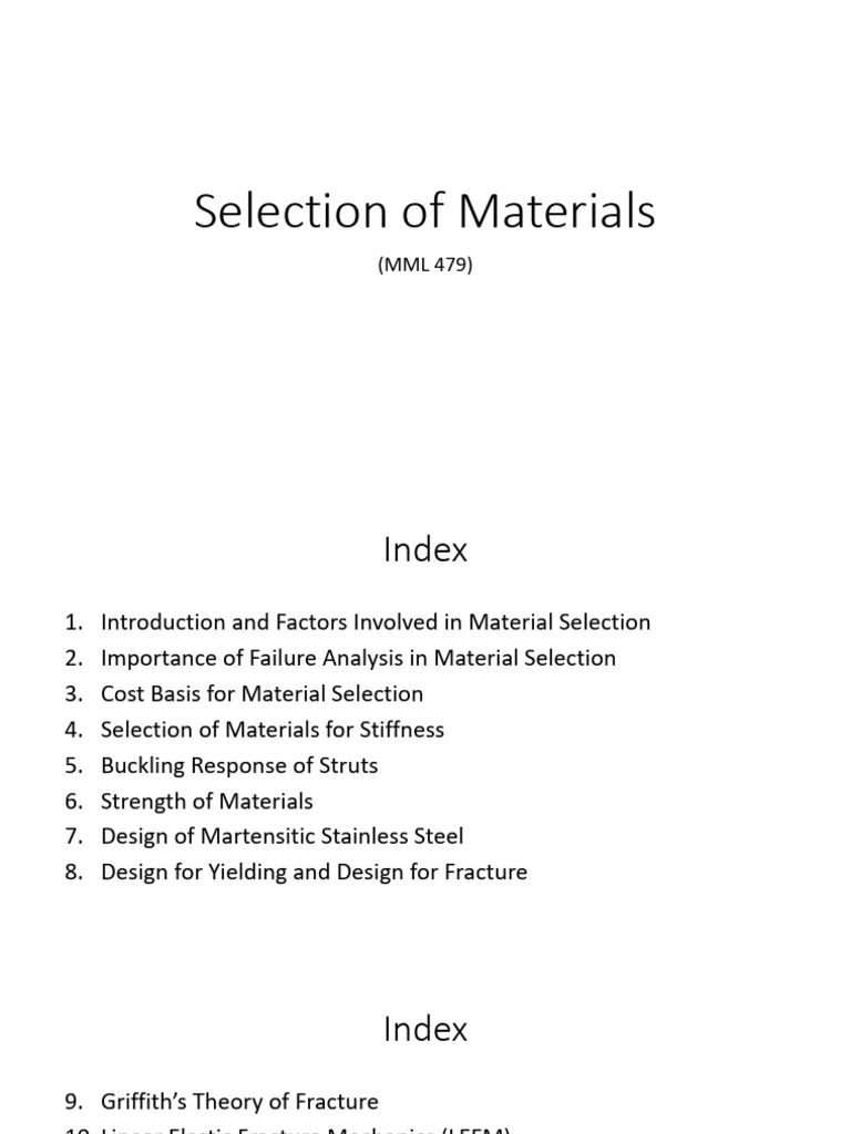Selection of Materials | PDF | Buckling | Fracture