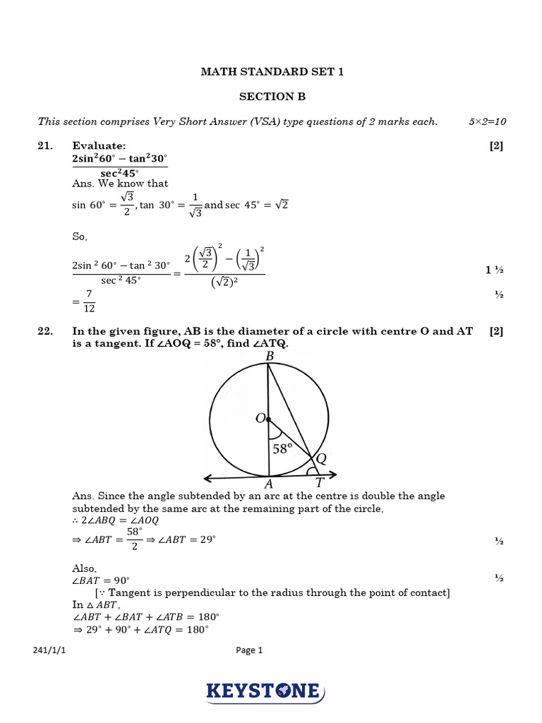 c10 MB Math Standard s1 - B | PDF | Circle | Mathematical Objects