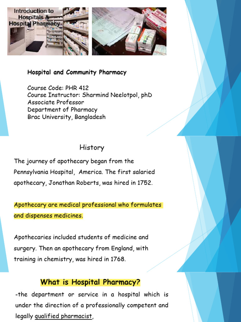 Hospital and Community Pharmacy | PDF | Pharmacy | Medical Prescription