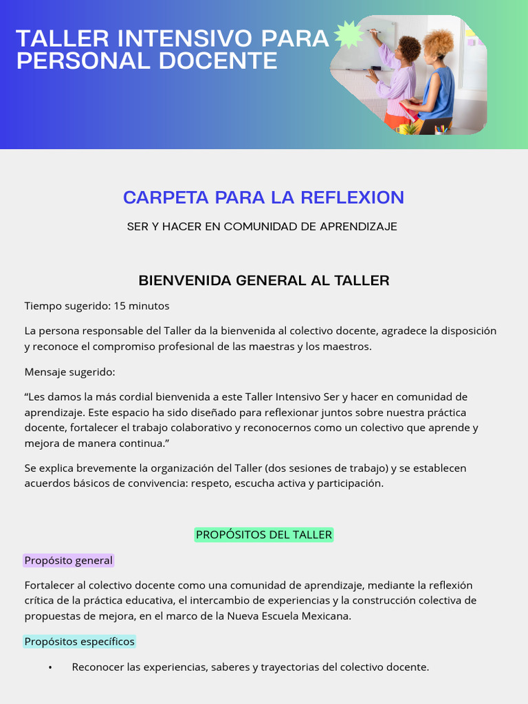 CARPETA PARA LA REFLEXION | PDF | Maestros | Aprendizaje
